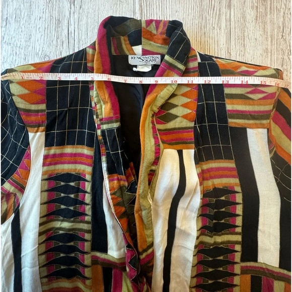 Kensington Square Vintage 90's Abstract Art Deco Oversized Blazer Suit Jacket S - Picture 7 of 16